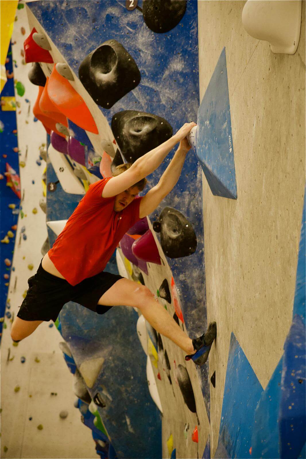 Bouldering and climbing.